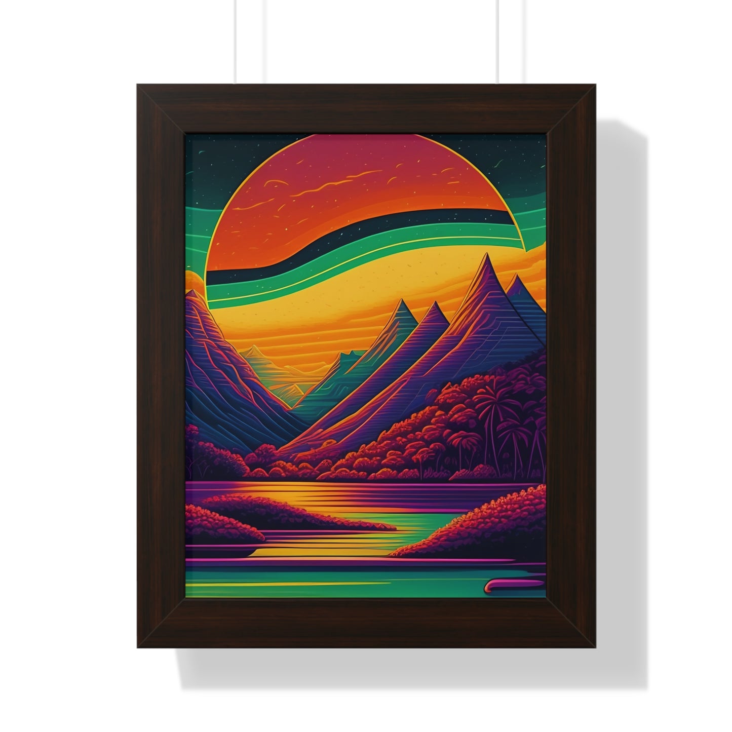 Sun raise mountain Framed Vertical Poster