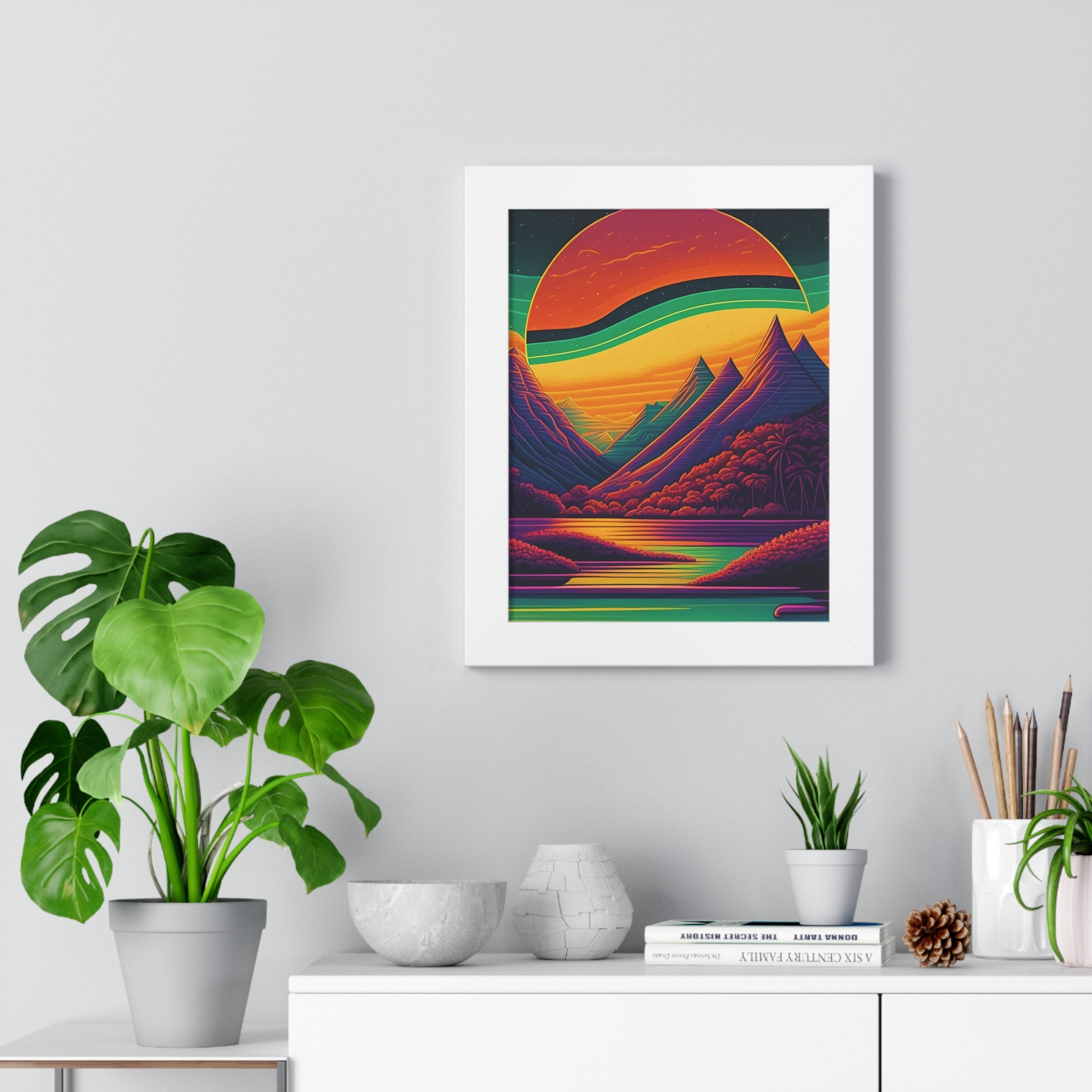 Sun raise mountain Framed Vertical Poster