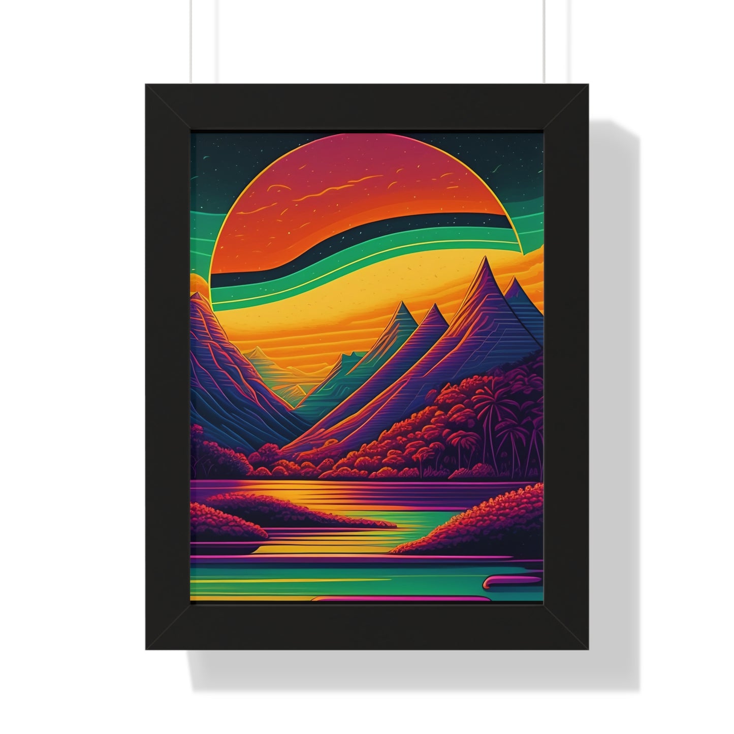 Sun raise mountain Framed Vertical Poster