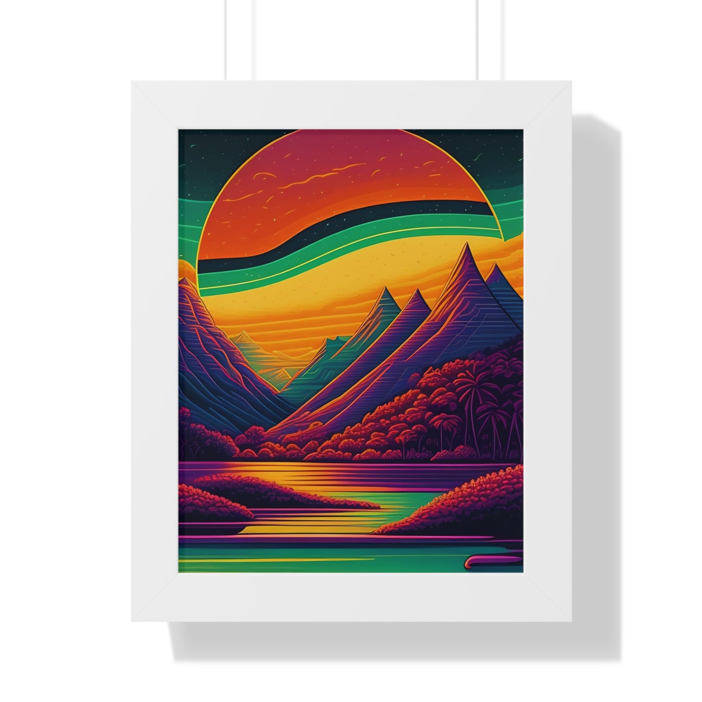 Sun raise mountain Framed Vertical Poster