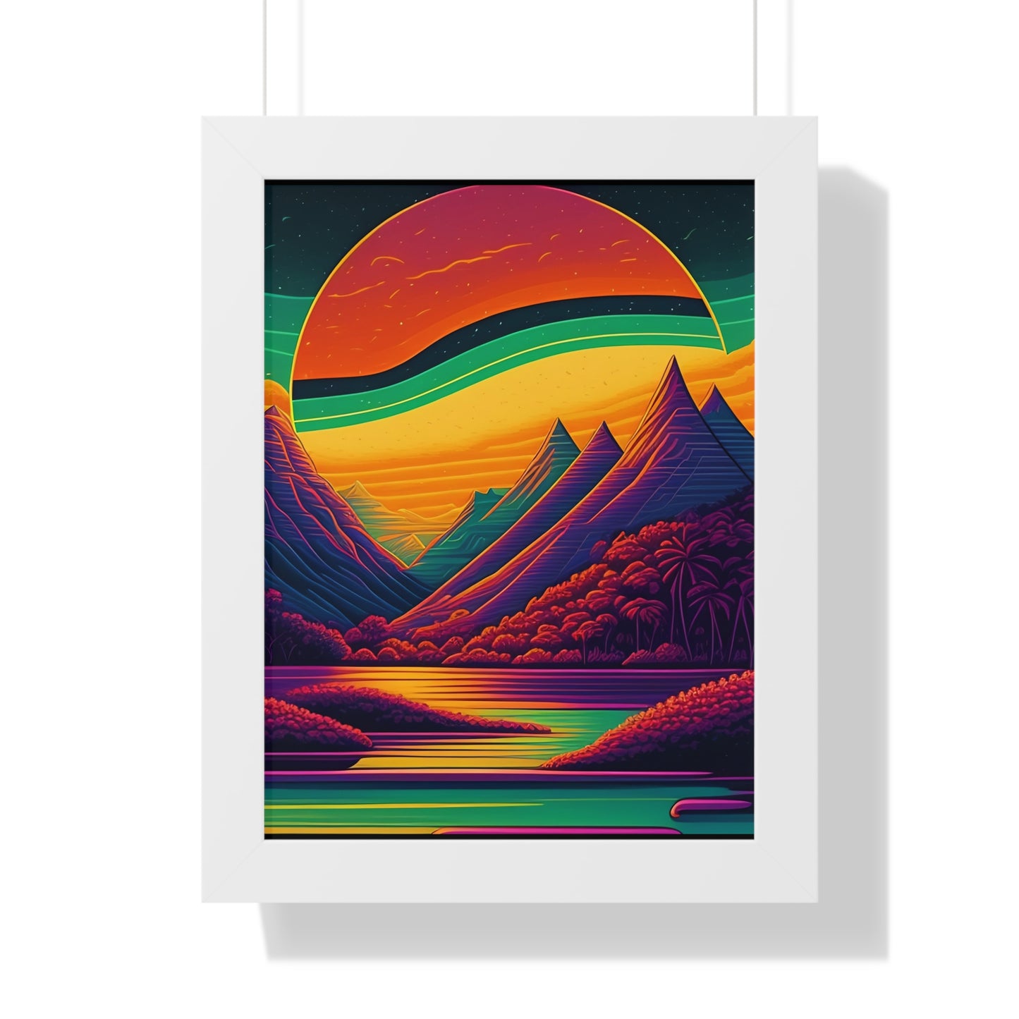 Sun raise mountain Framed Vertical Poster