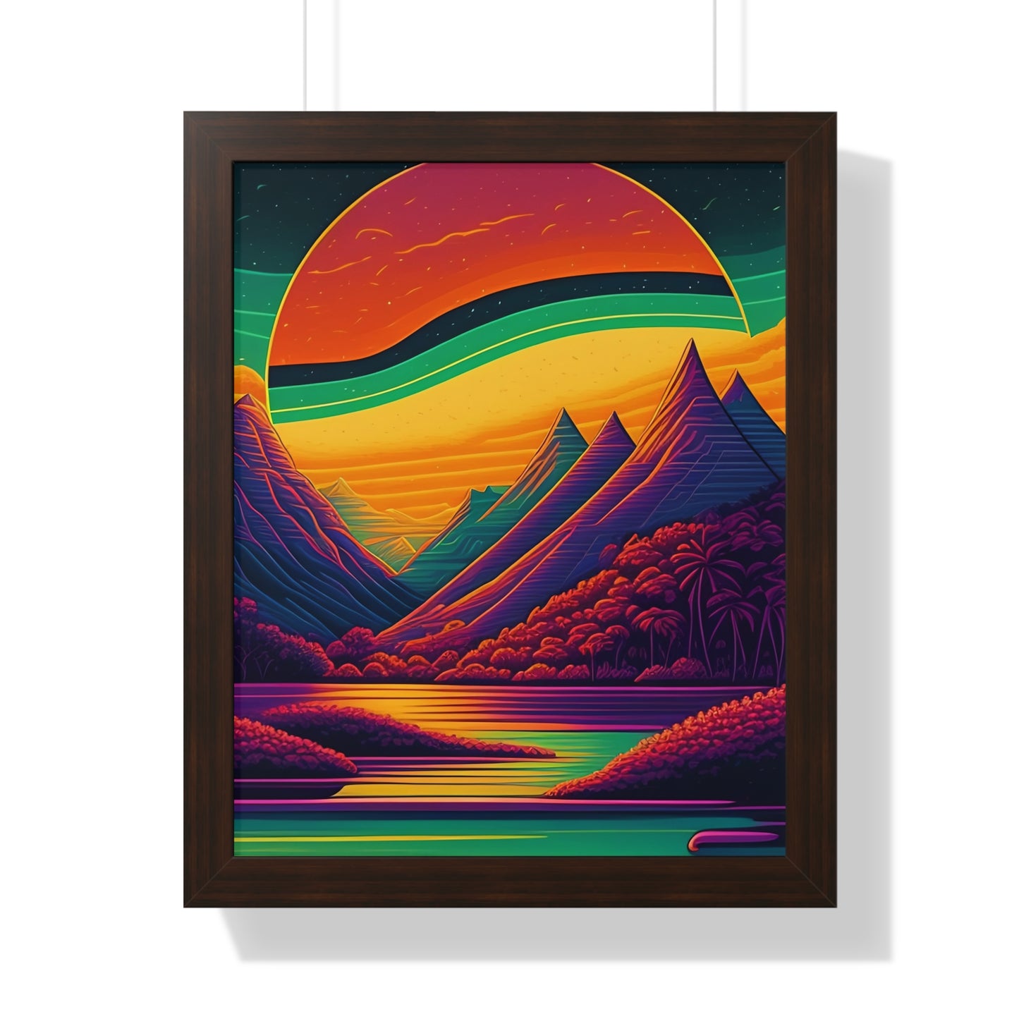 Sun raise mountain Framed Vertical Poster