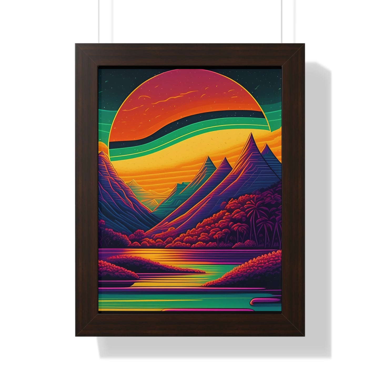 Sun raise mountain Framed Vertical Poster