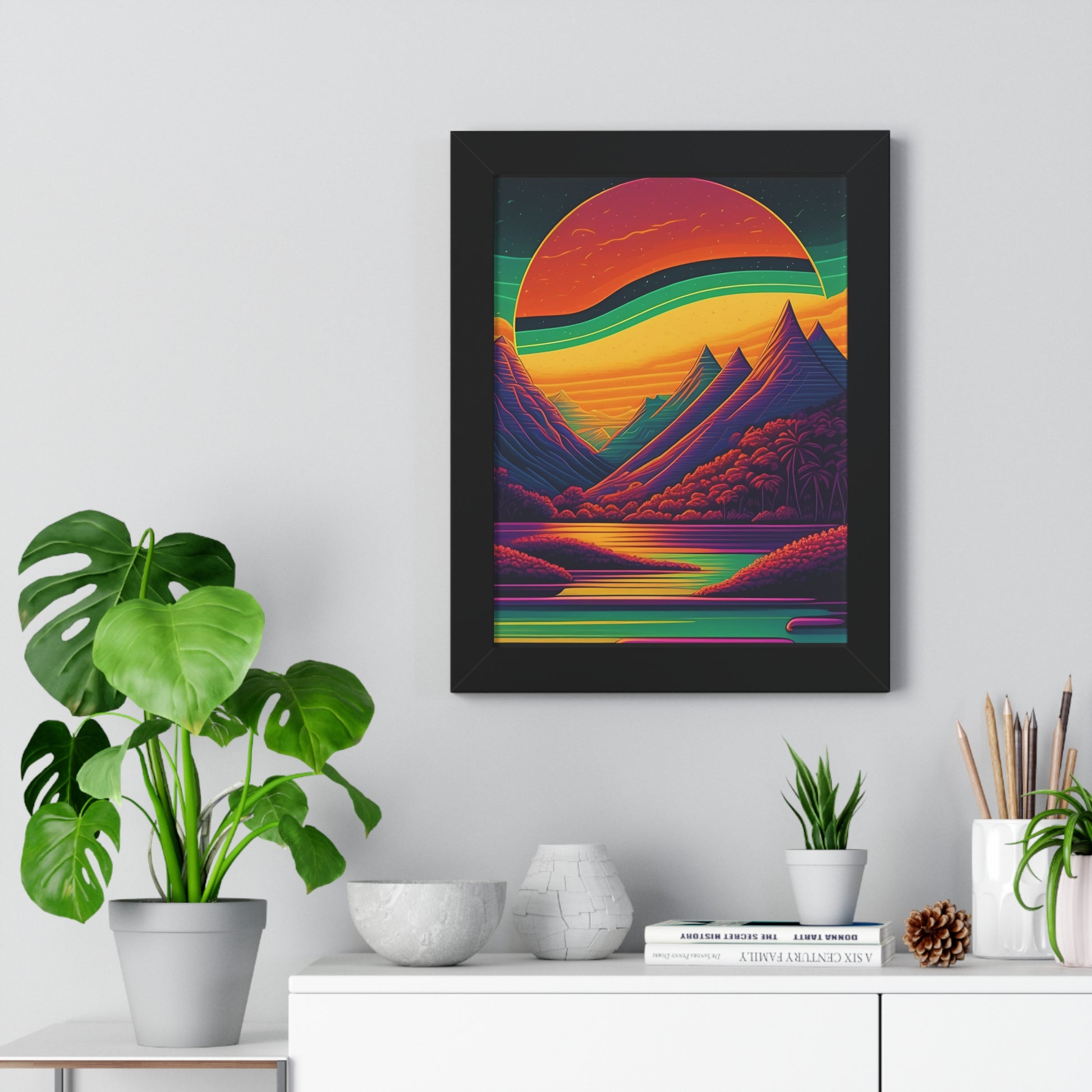 Sun raise mountain Framed Vertical Poster