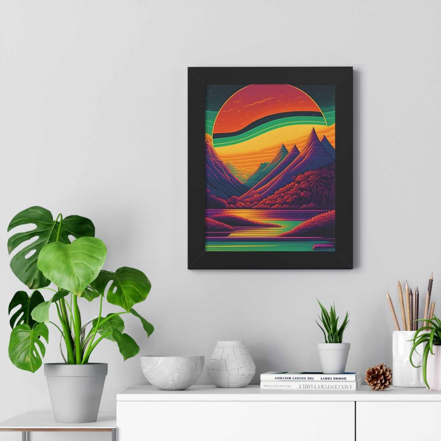 Sun raise mountain Framed Vertical Poster