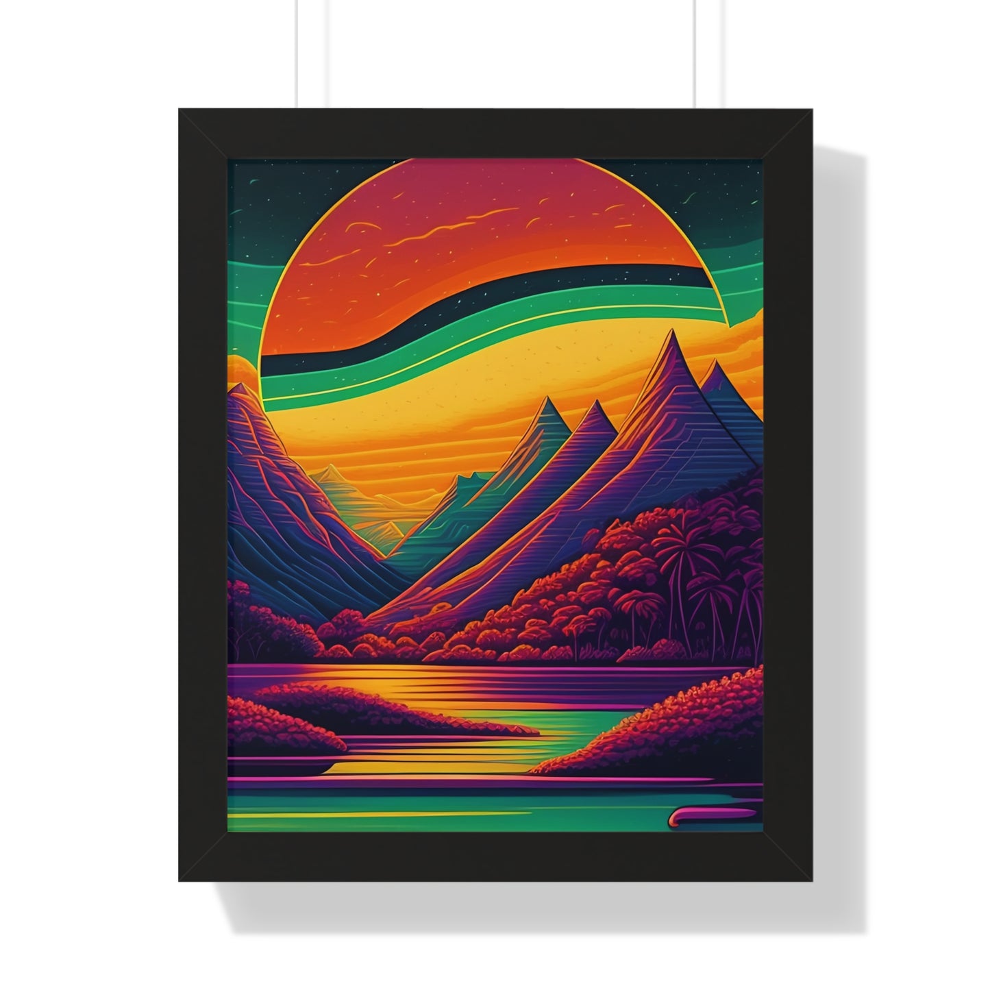 Sun raise mountain Framed Vertical Poster